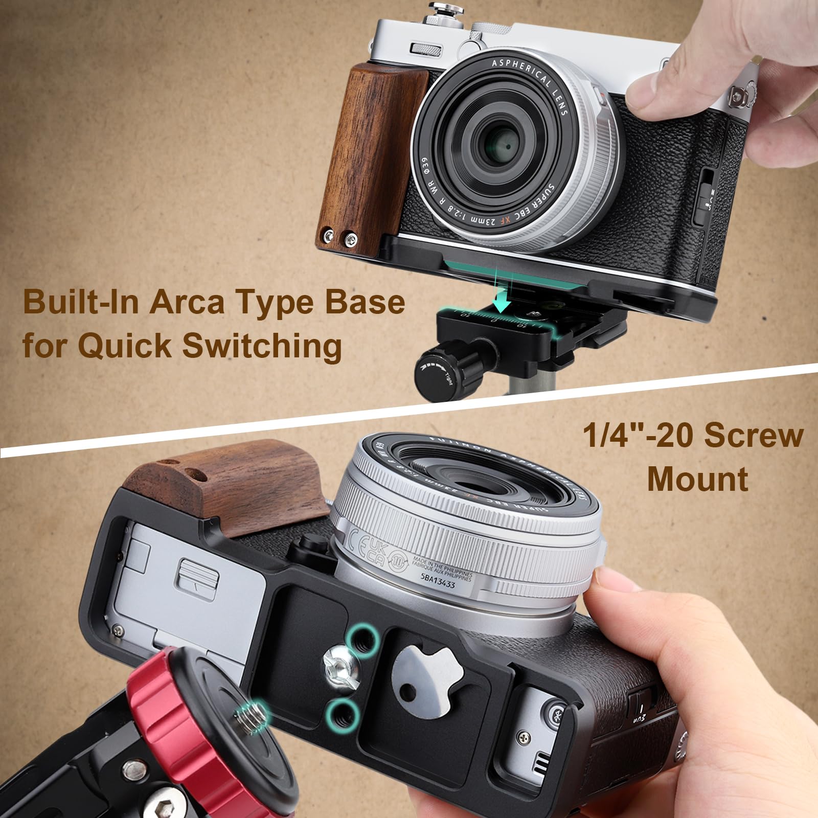 Amazon | Leftfoto X-E5 レトロハンドグリップ L型ブラケット